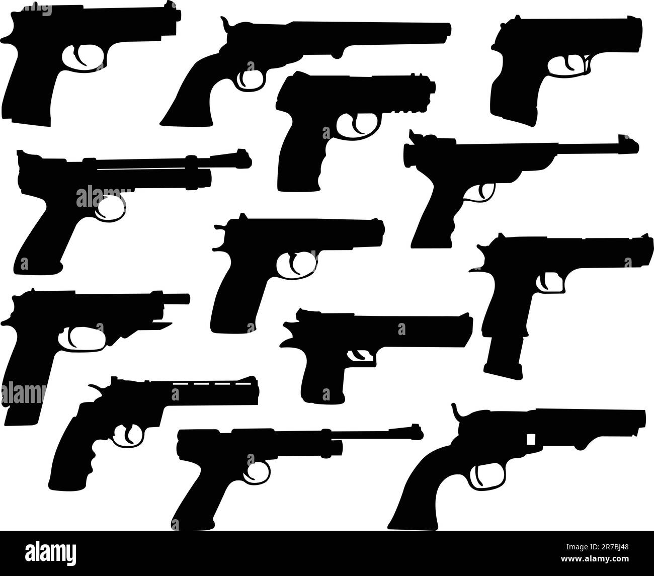 Guns silhouettes collection - vector Stock Vector Image &amp; Art - Alamy