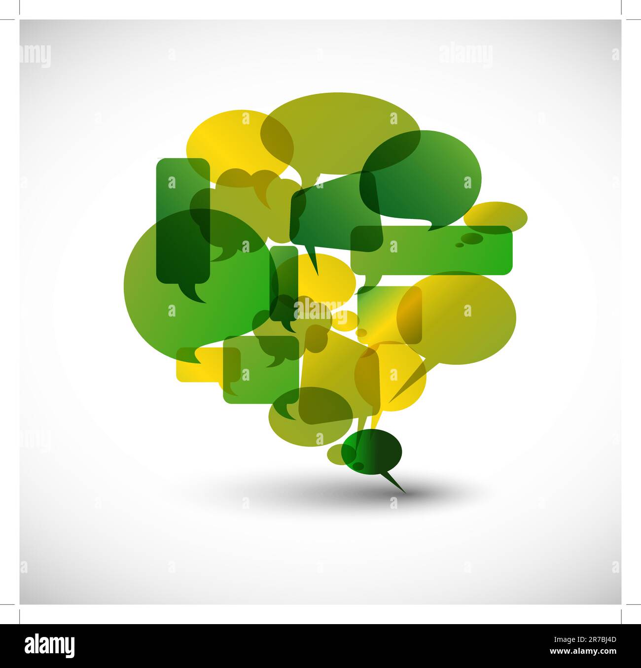 Big green speech bubble made from small bubbles Stock Vector Image