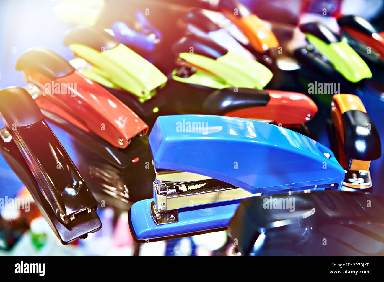 Staplers in the office supply store Stock Photo Alamy