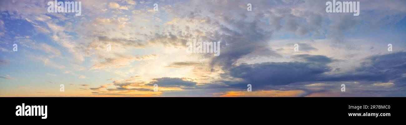 Panorama of dramatic sky background Stock Photo - Alamy