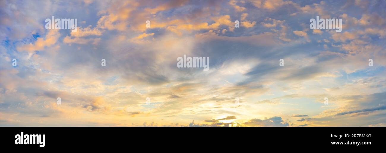 Panorama of dramatic sky background Stock Photo - Alamy