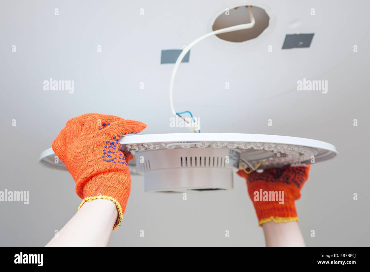 Checking ceiling construction worker hi-res stock photography and ...