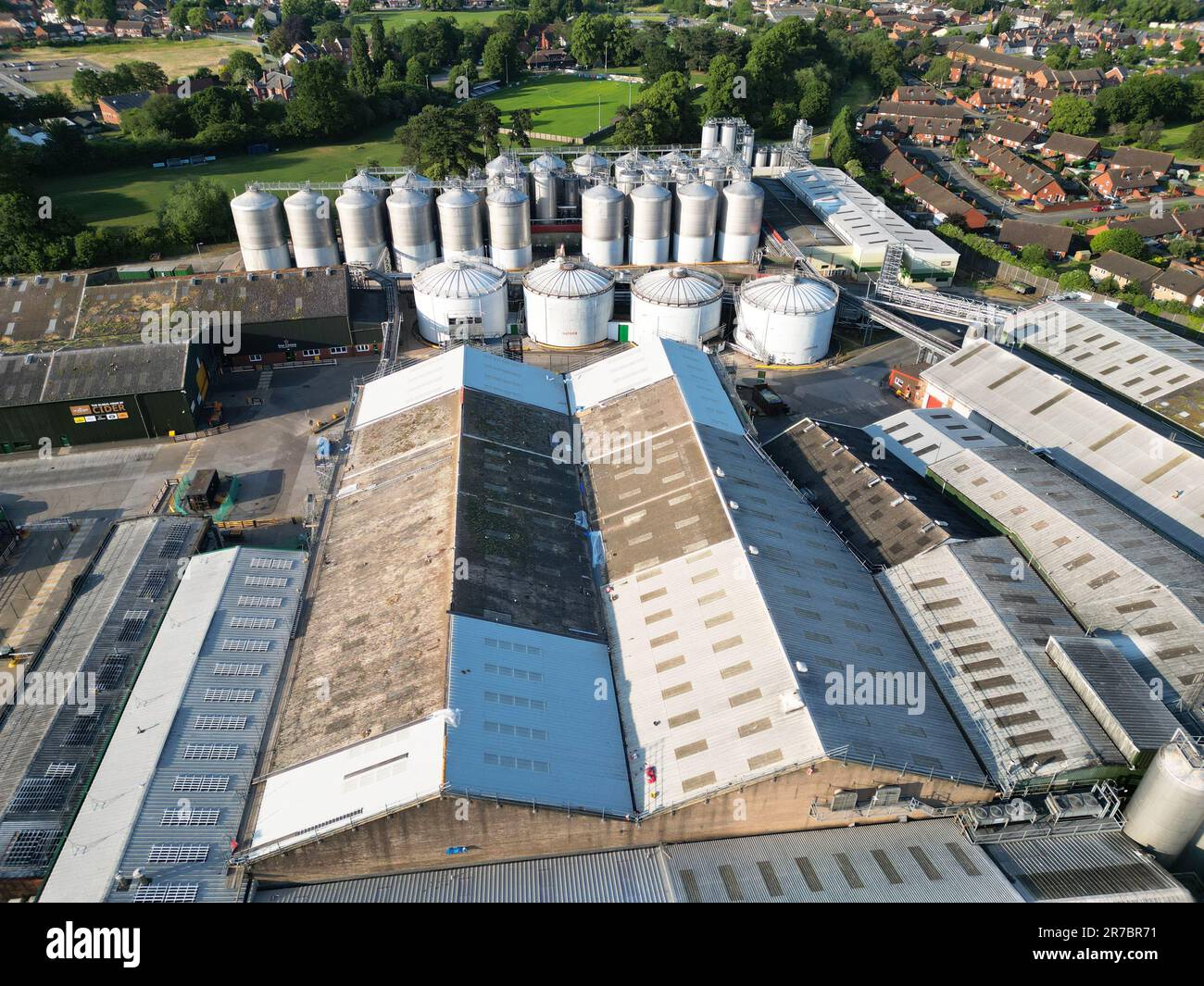 Aerial view of the HP Bulmer ( Bulmers ) cider plant at Hereford