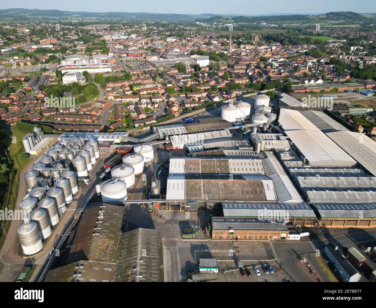 Aerial view of the HP Bulmer ( Bulmers ) cider plant at Hereford