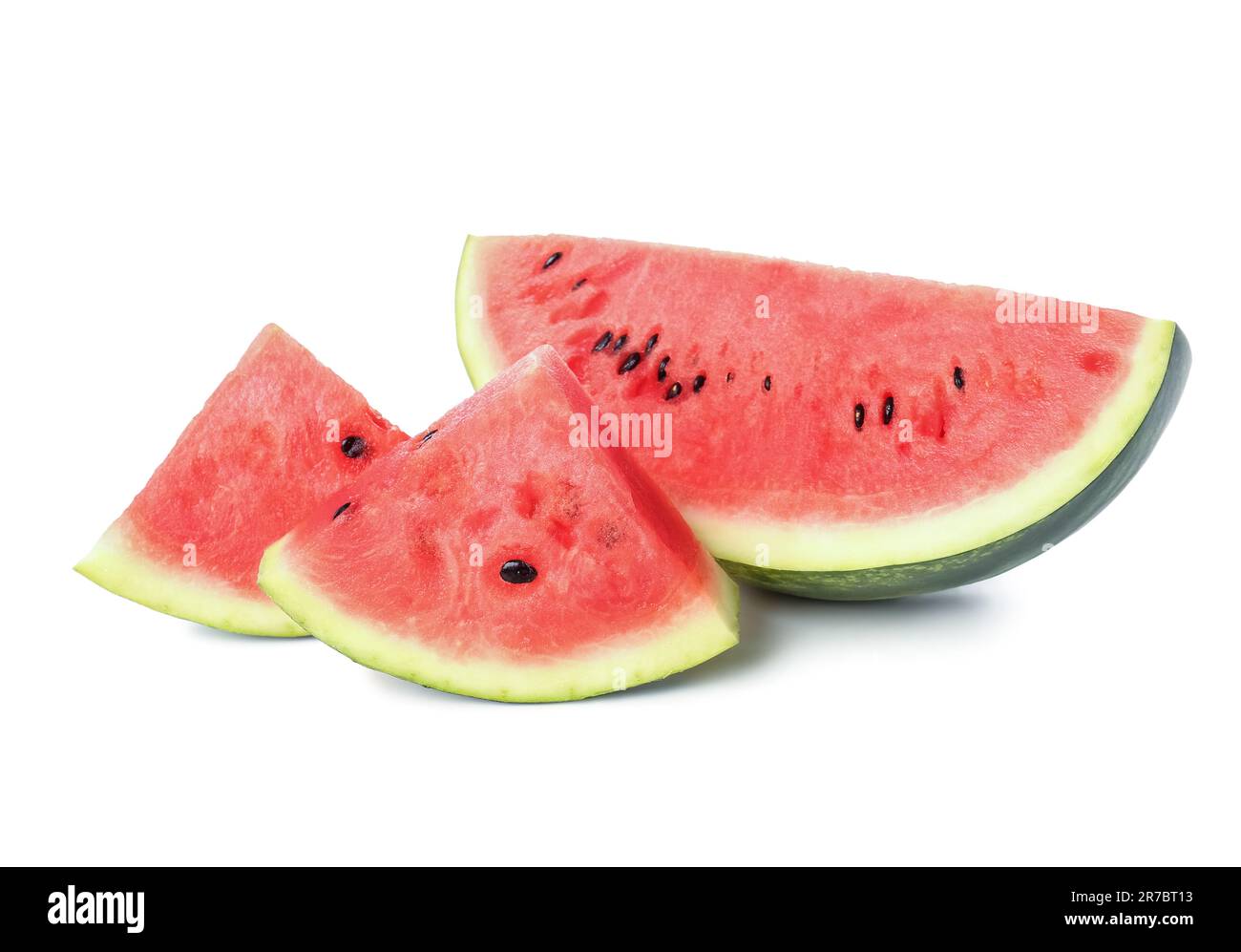Pieces of fresh watermelon on white background Stock Photo - Alamy