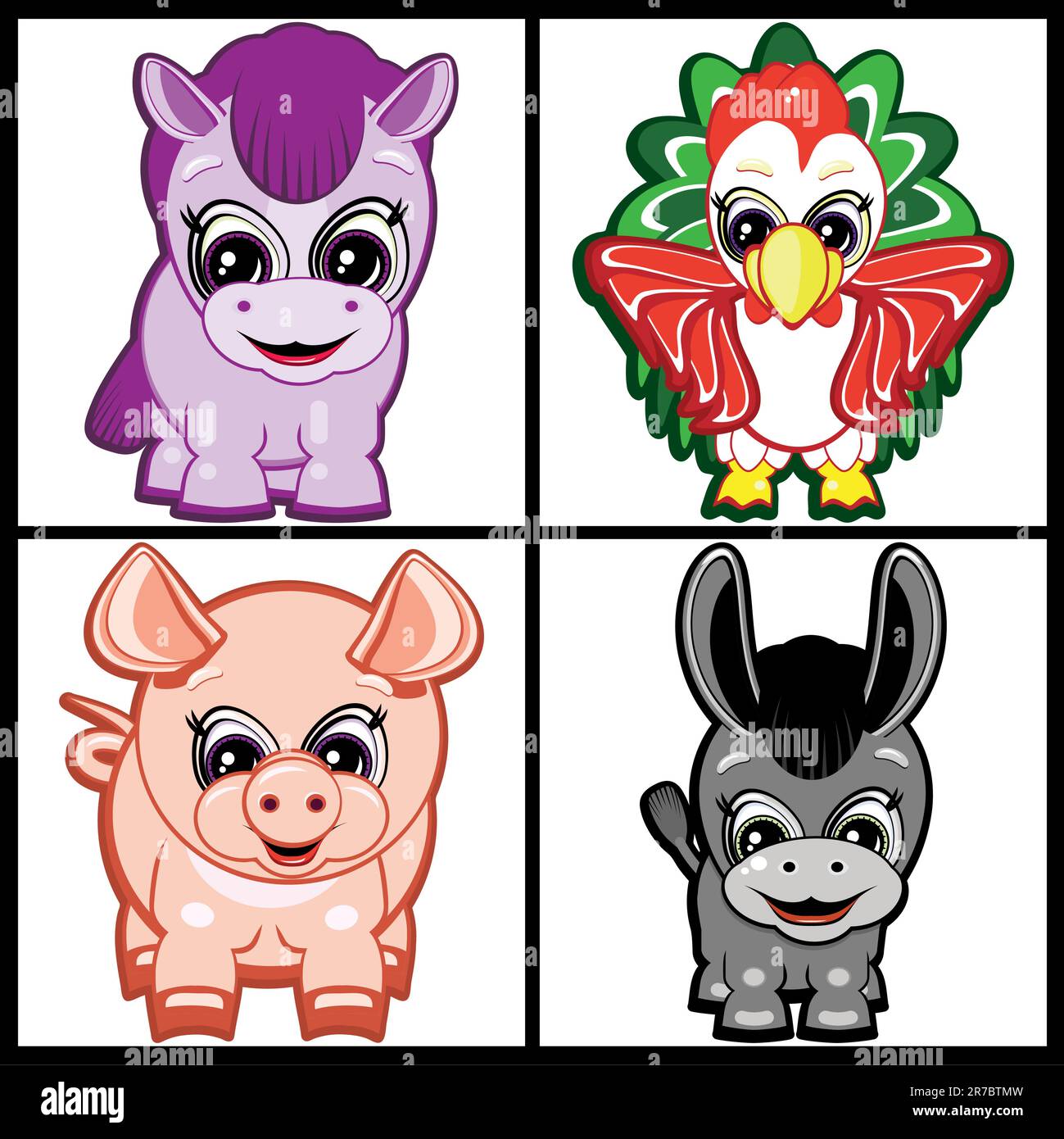 Vector Set of Little Animals - Farm Stock Vector Image & Art - Alamy