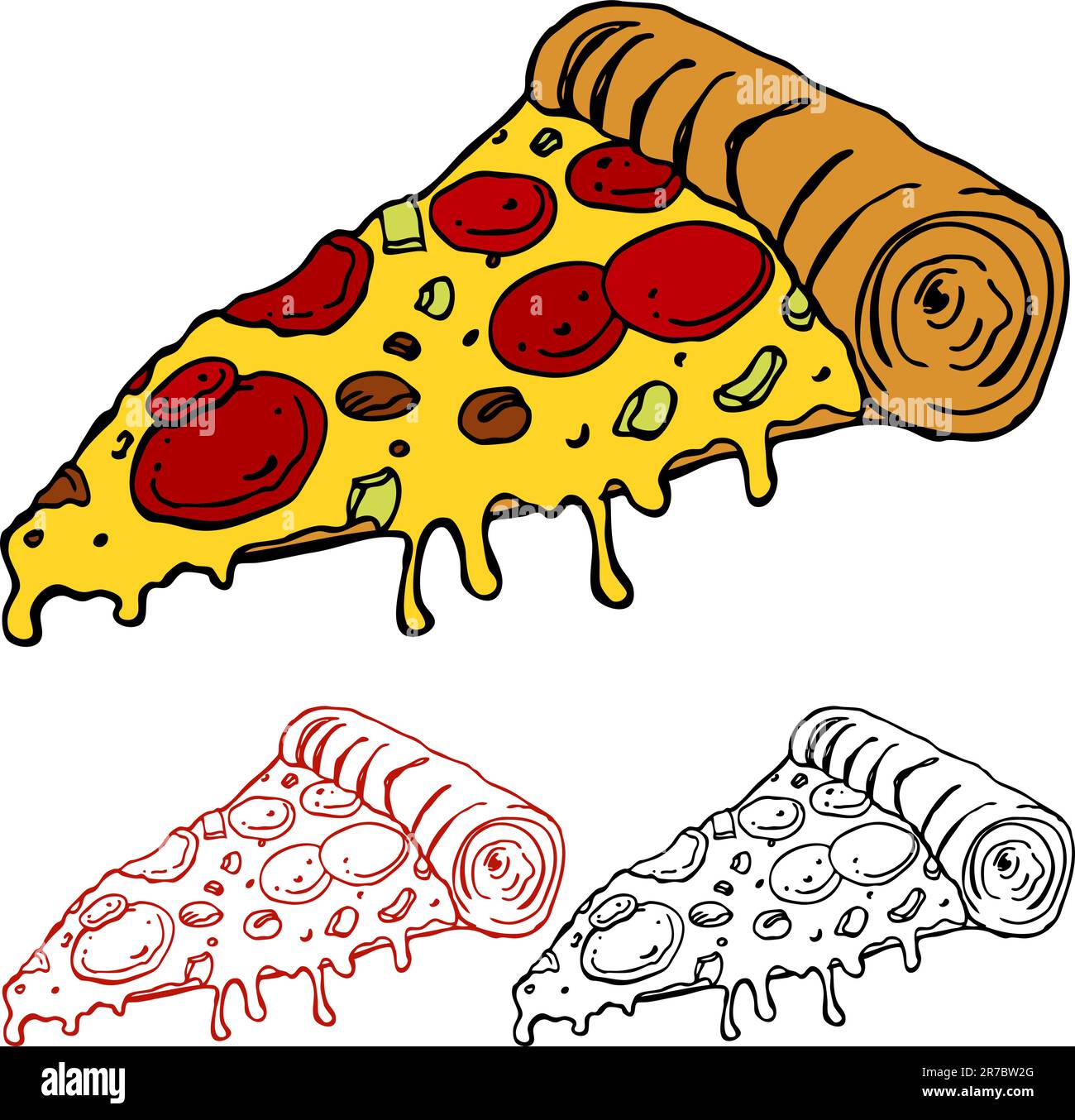 Pepperoni and sausage pizza Stock Vector Images Alamy