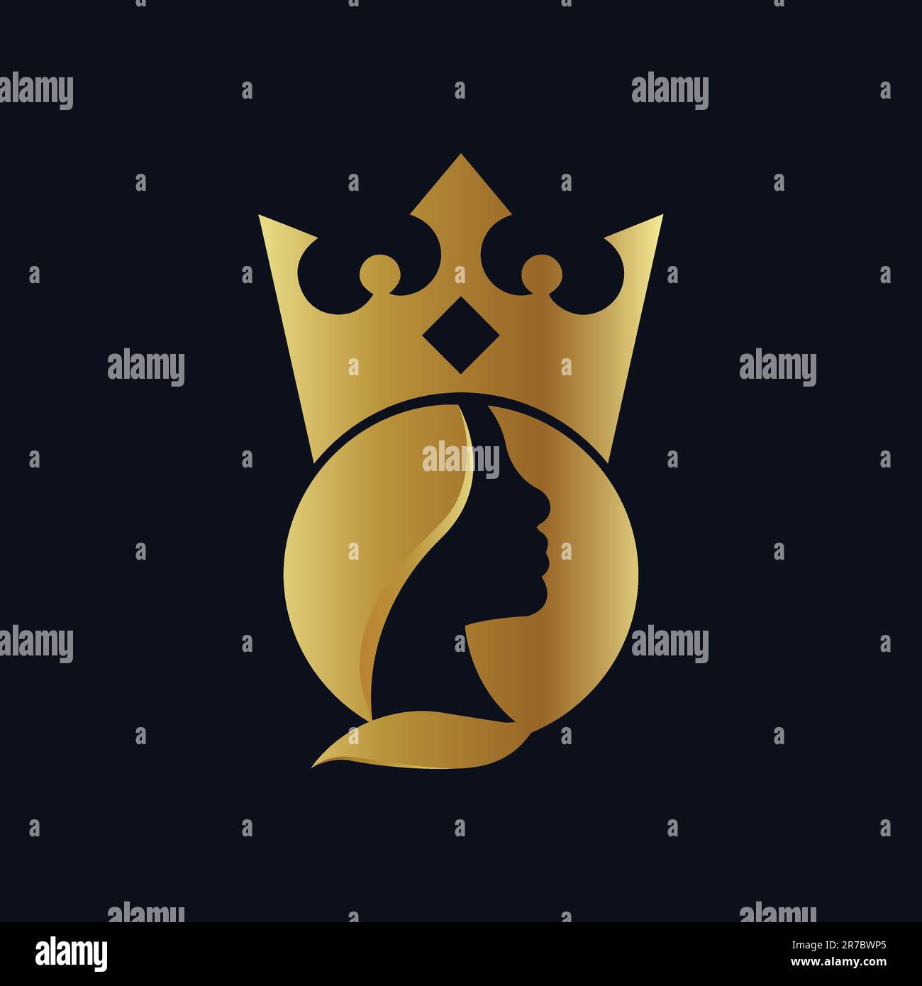 Luxury Initial Letter Q Queen Logo Design Beauty Logotype 3D Crown King Stock Vector