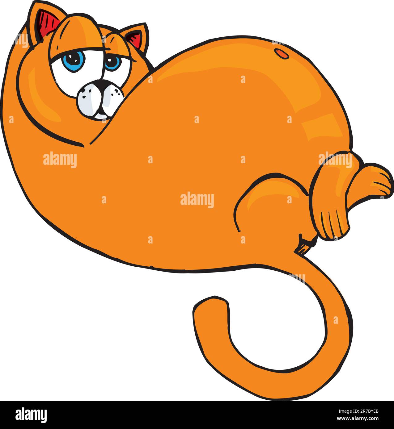 Cartoon of fat orange cat. Isolated on white Stock Vector Image & Art ...