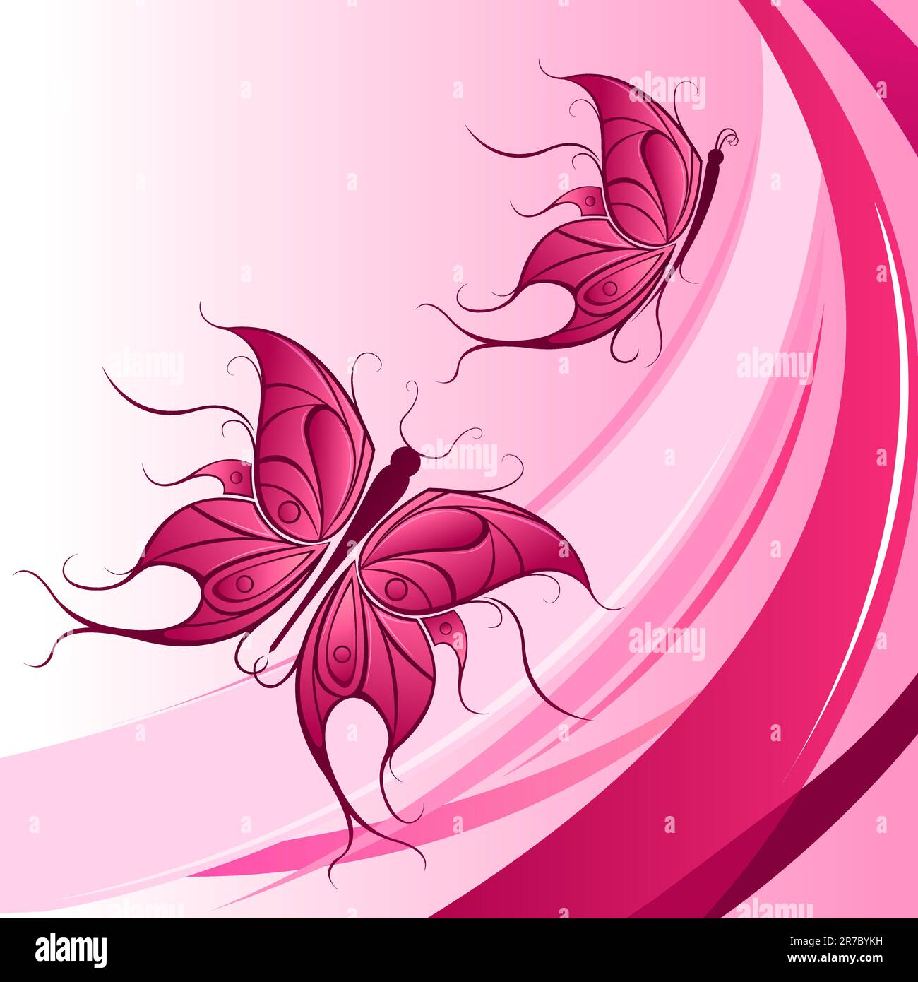 illustration of floral butterfly on abstract background Stock Vector ...