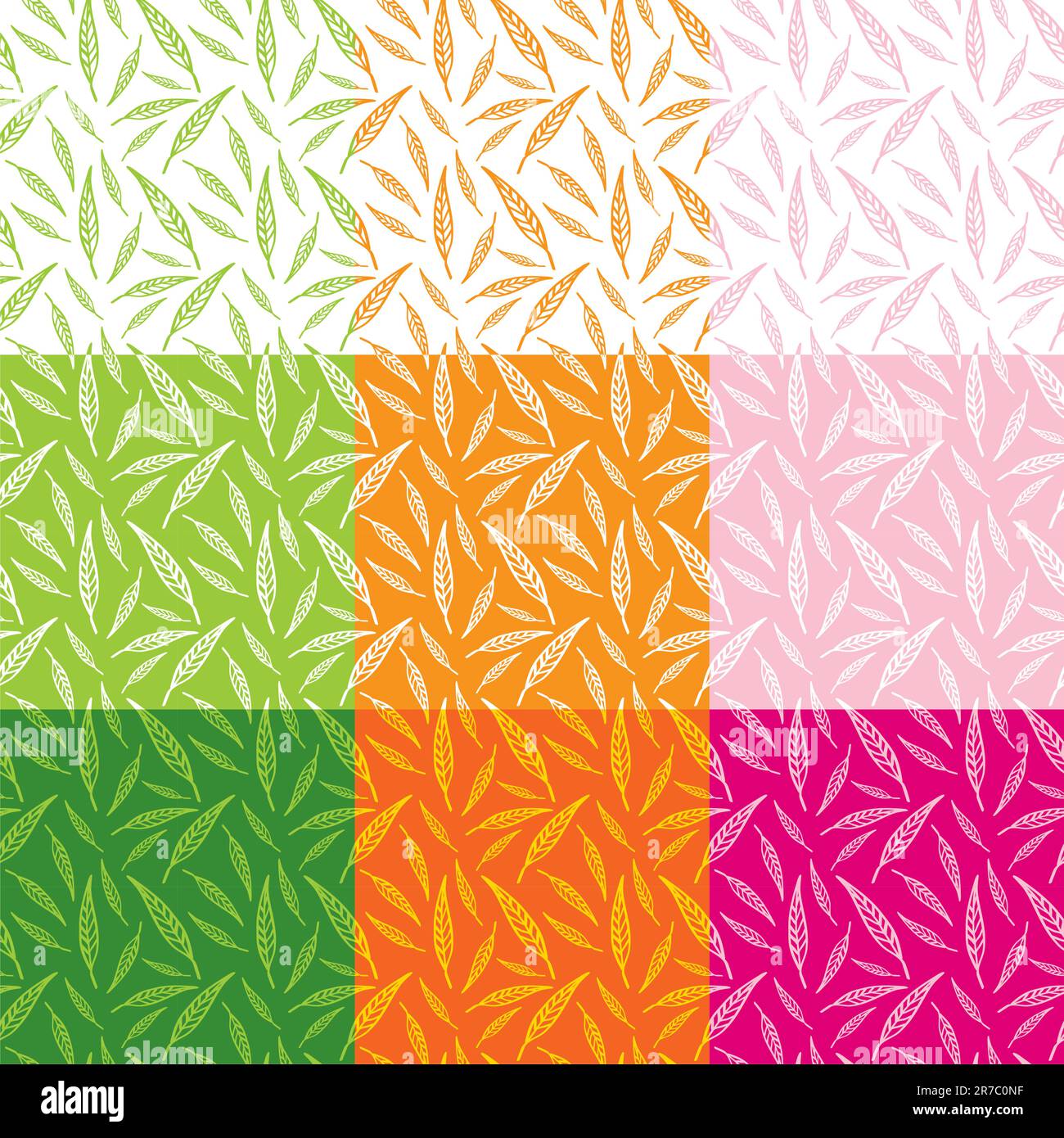 Seamless pattern from leaves of different colors Stock Vector