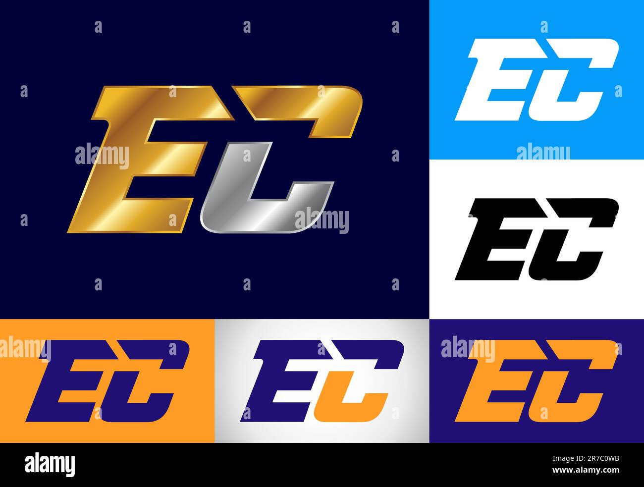 Initial Letter E C Logo Design Vector Template. Graphic Alphabet Symbol ...