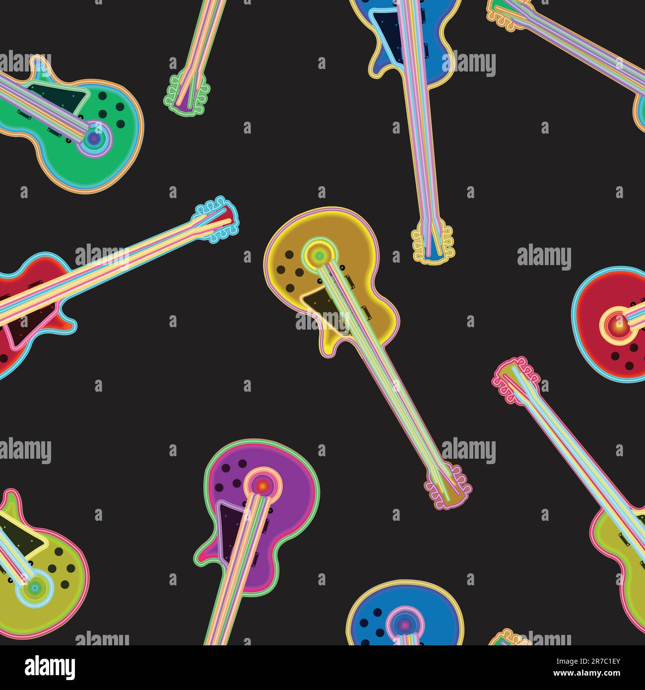 electric guitar pattern, abstract seamless texture; vector art ...