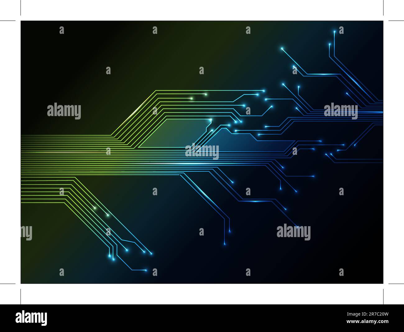 electronic circuit abstract green and blue background Stock Vector ...