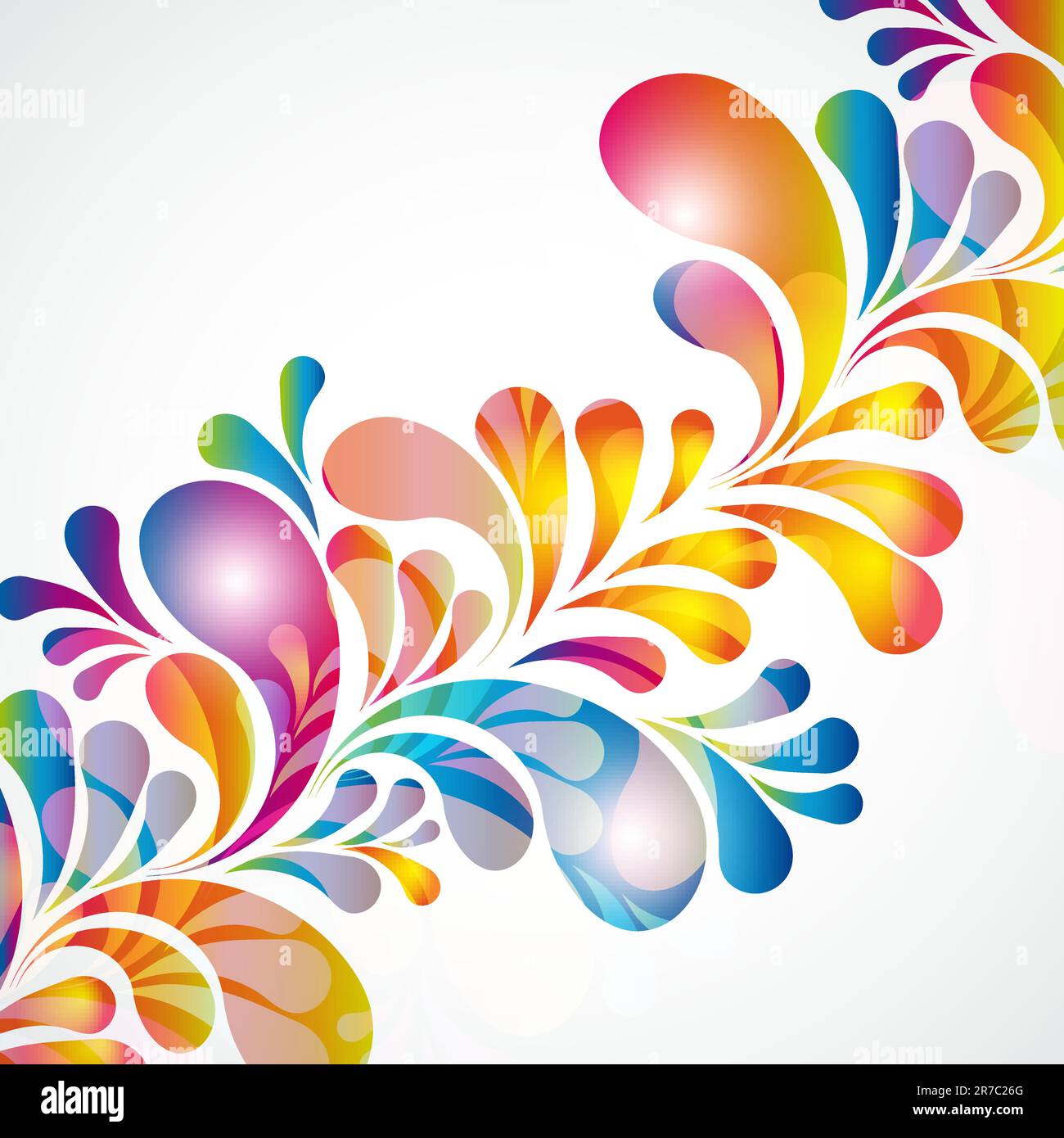 Abstract background with bright teardrop-shaped arches Stock Vector
