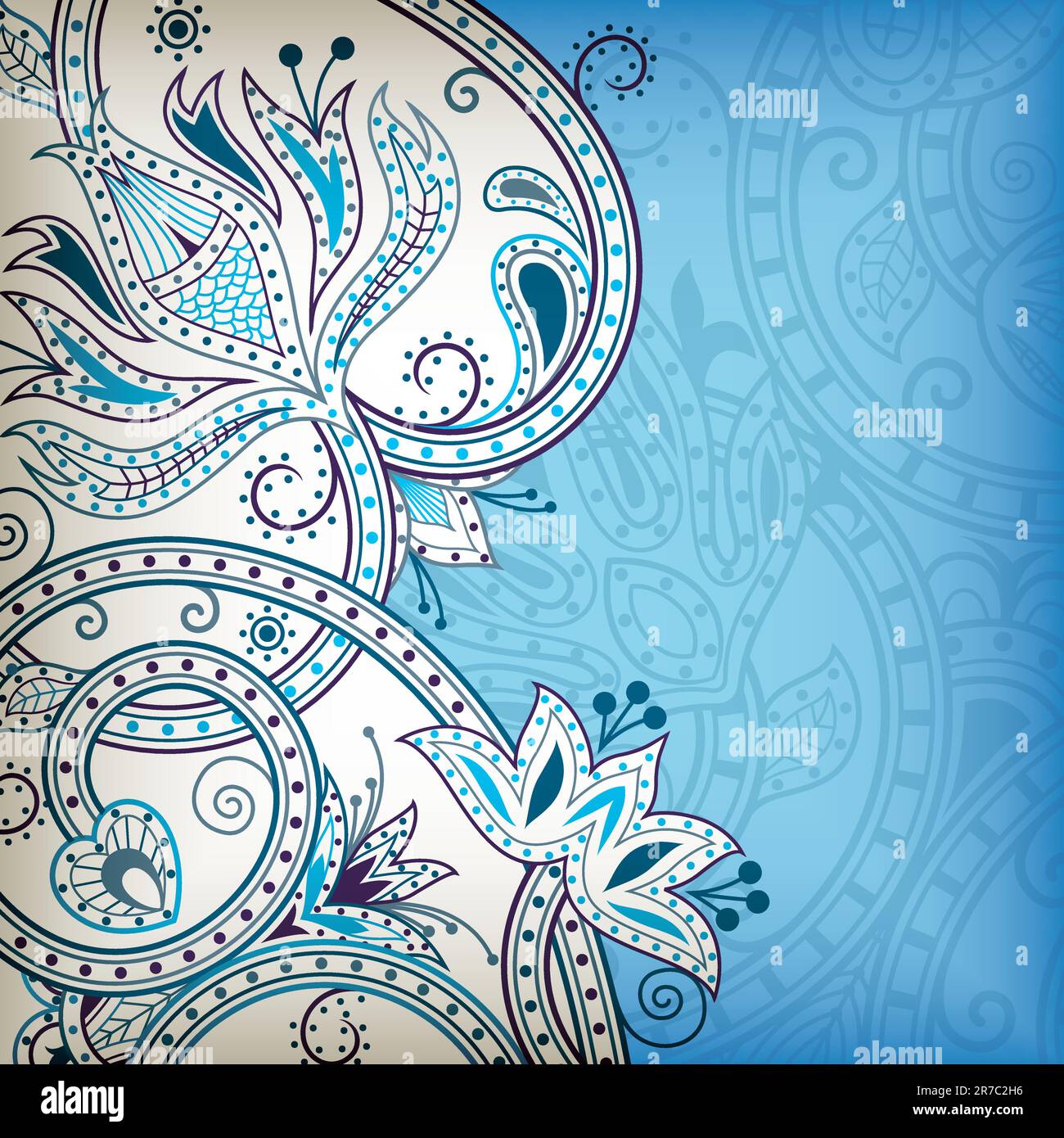 Illustration of abstract floral scrolls in asia style Stock Vector ...