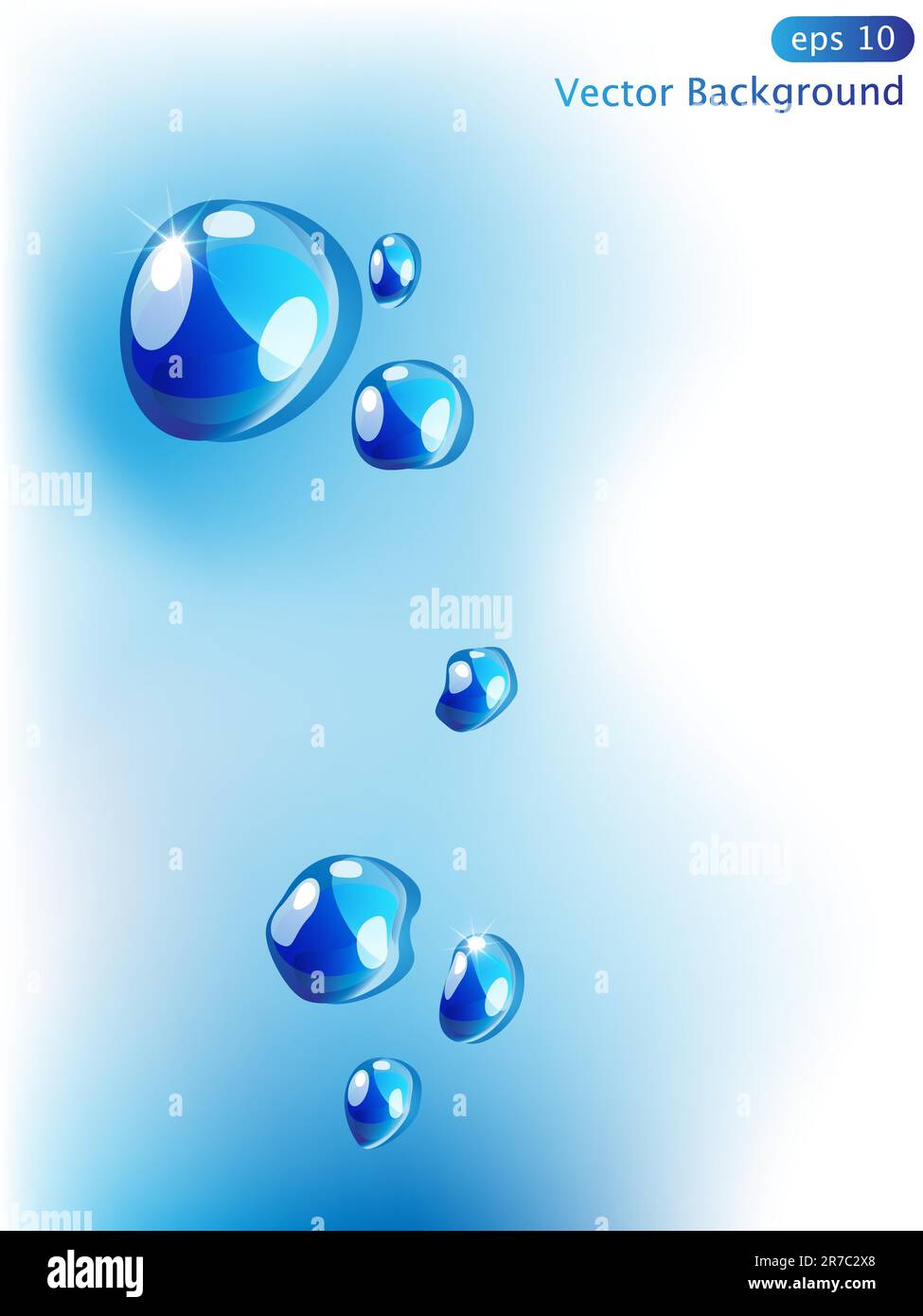 Vector blue background with water drops Stock Vector Image & Art Alamy