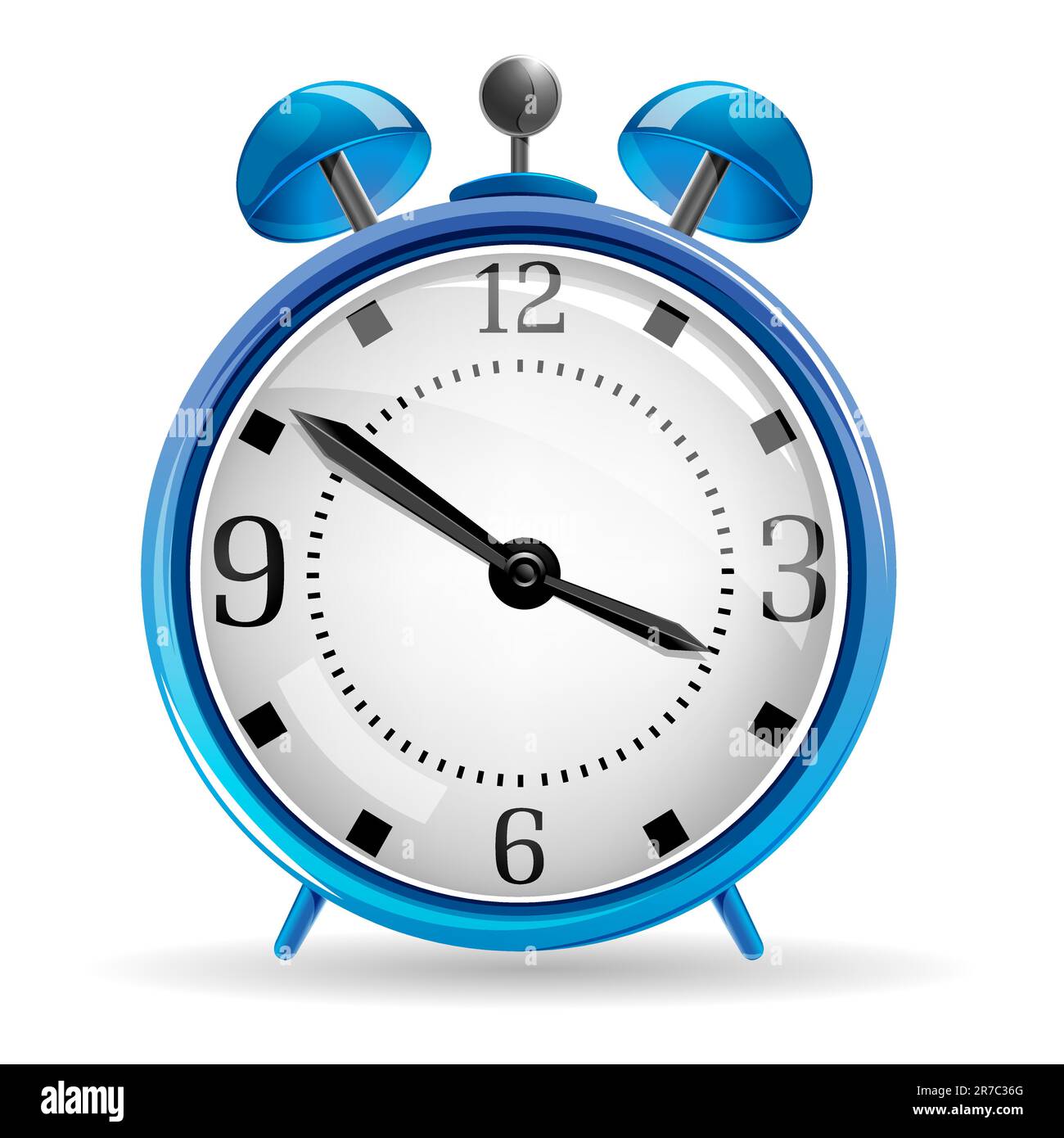 illustration of alarm clock on white background Stock Vector Image ...