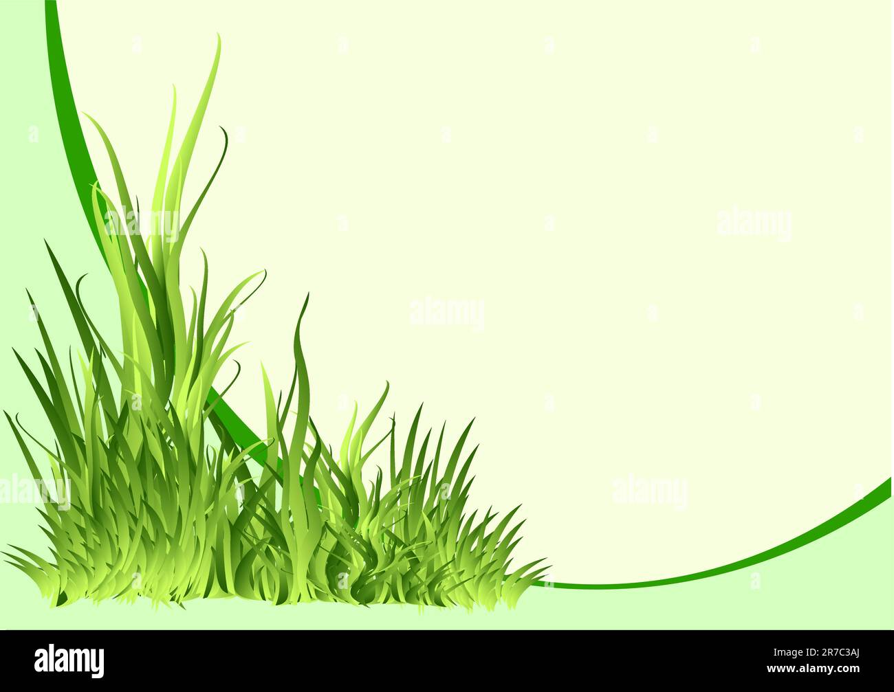 Vector background with green grass. Stock Vector