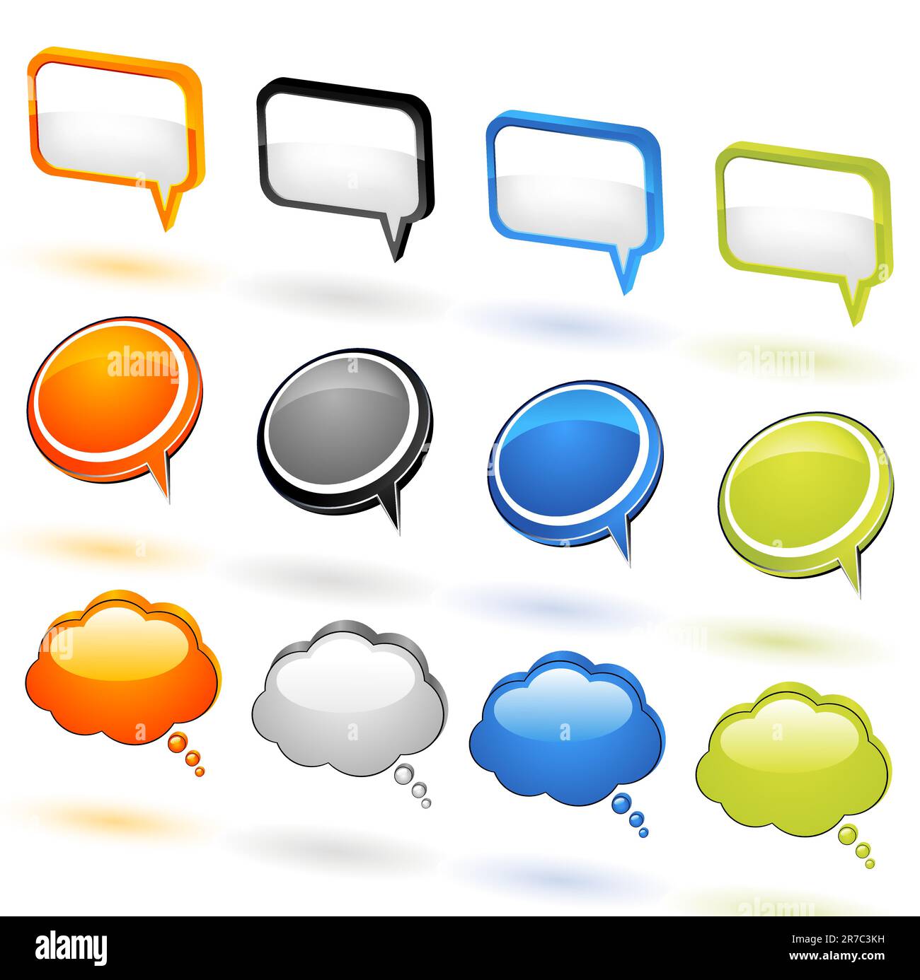 illustration of speech bubbles on white background Stock Vector Image ...