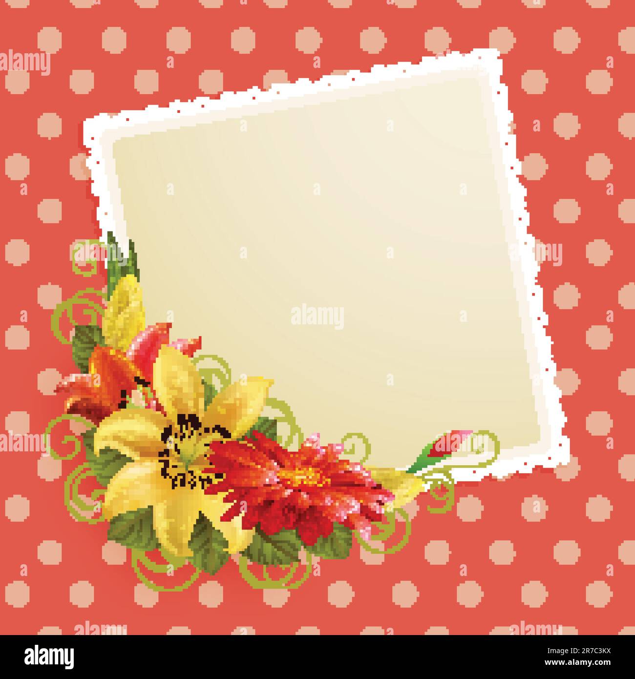Happy anniversary card flowers Stock Vector Images - Alamy