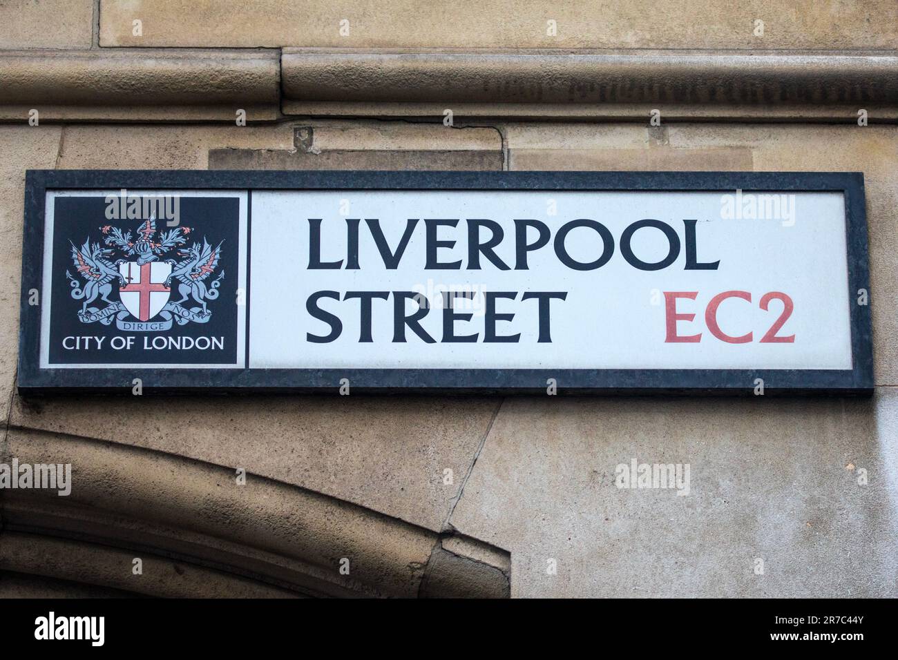 London, UK - March 2nd 2023: A street sign for Liverpool Street in London, UK. Stock Photo