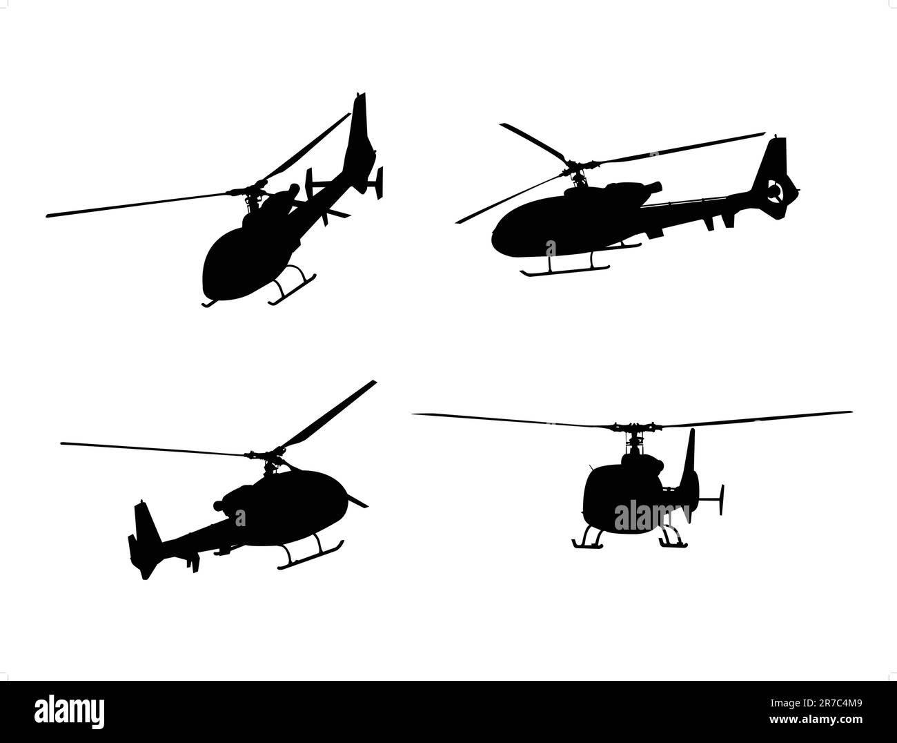 helicopter silhouettes - vector Stock Vector Image & Art - Alamy