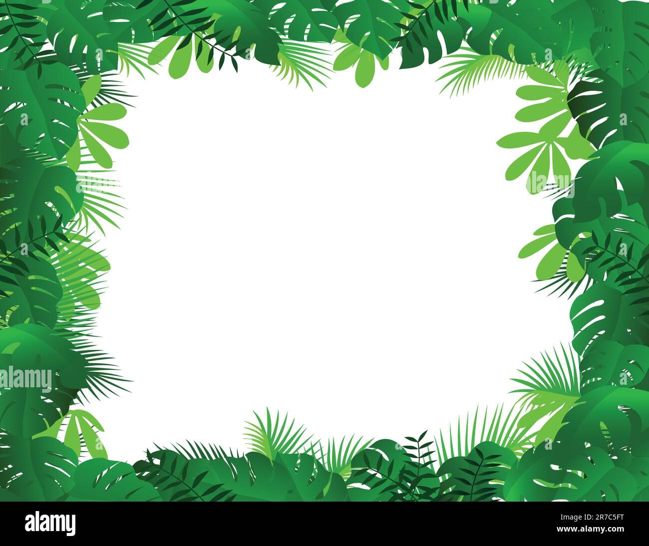 Nature green leaf frame Stock Vector Image & Art - Alamy