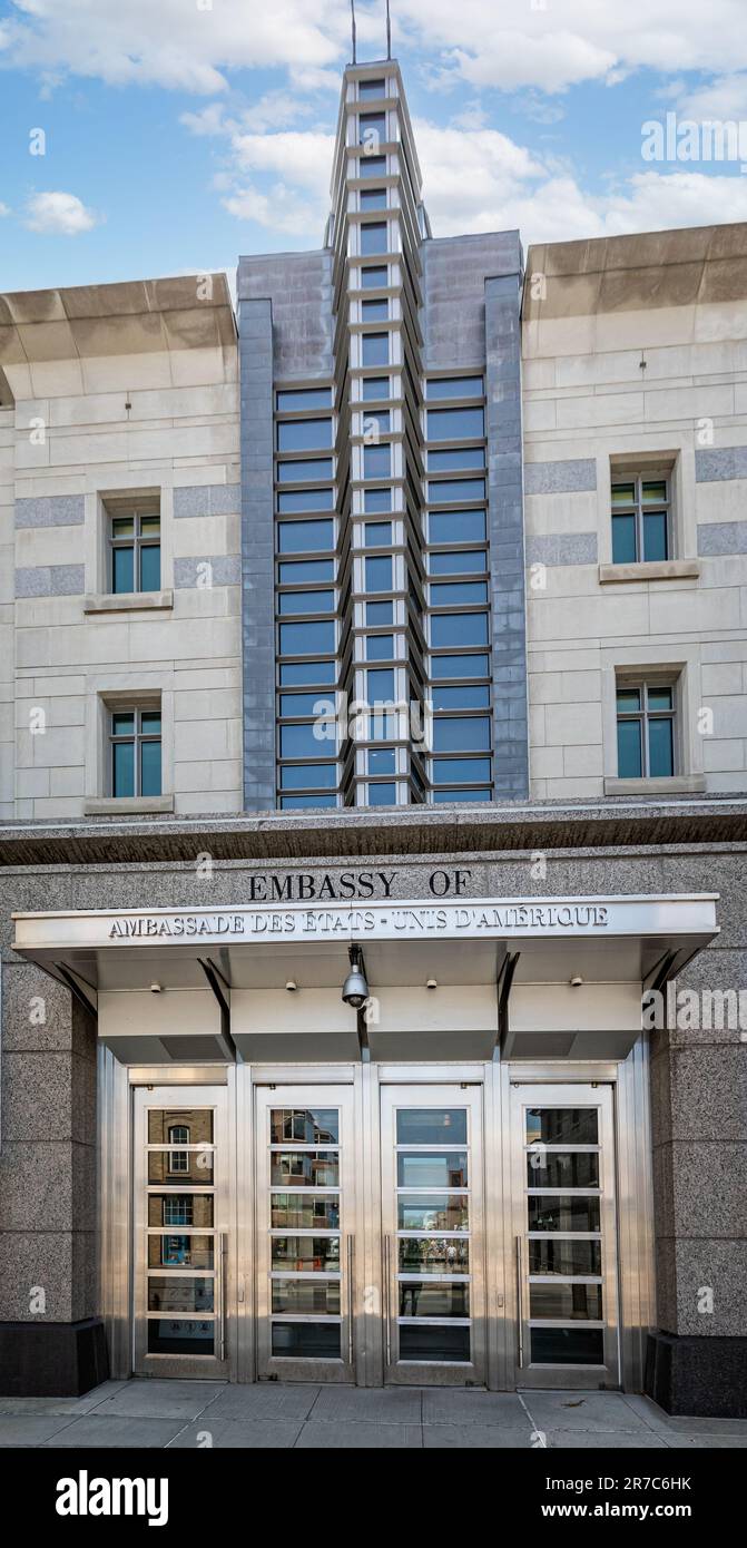 Embassy of USA in downtown Ottawa, in Ottawa, Ontario, Canada on 27 May 2023 Stock Photo