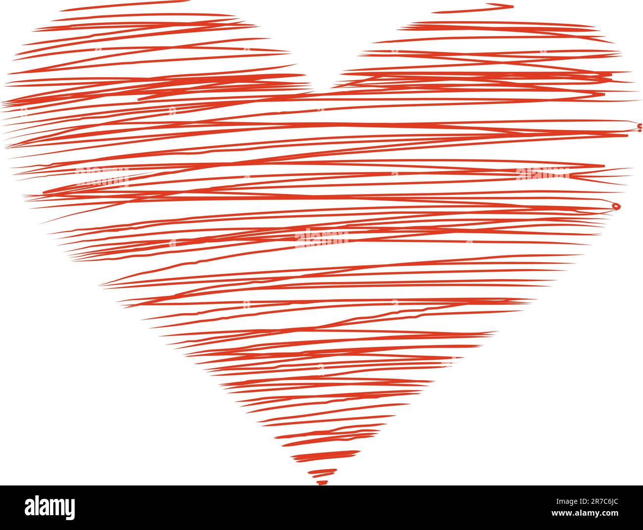red abstract drawn heart on white background Stock Vector Image & Art ...