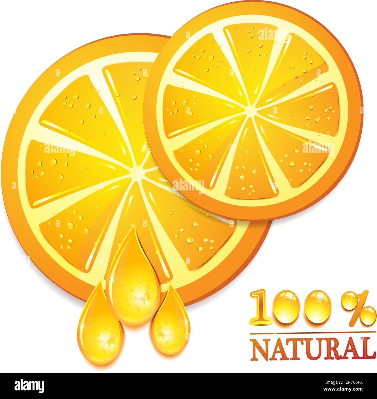 Slices orange with isolated on white background Stock Vector Image ...