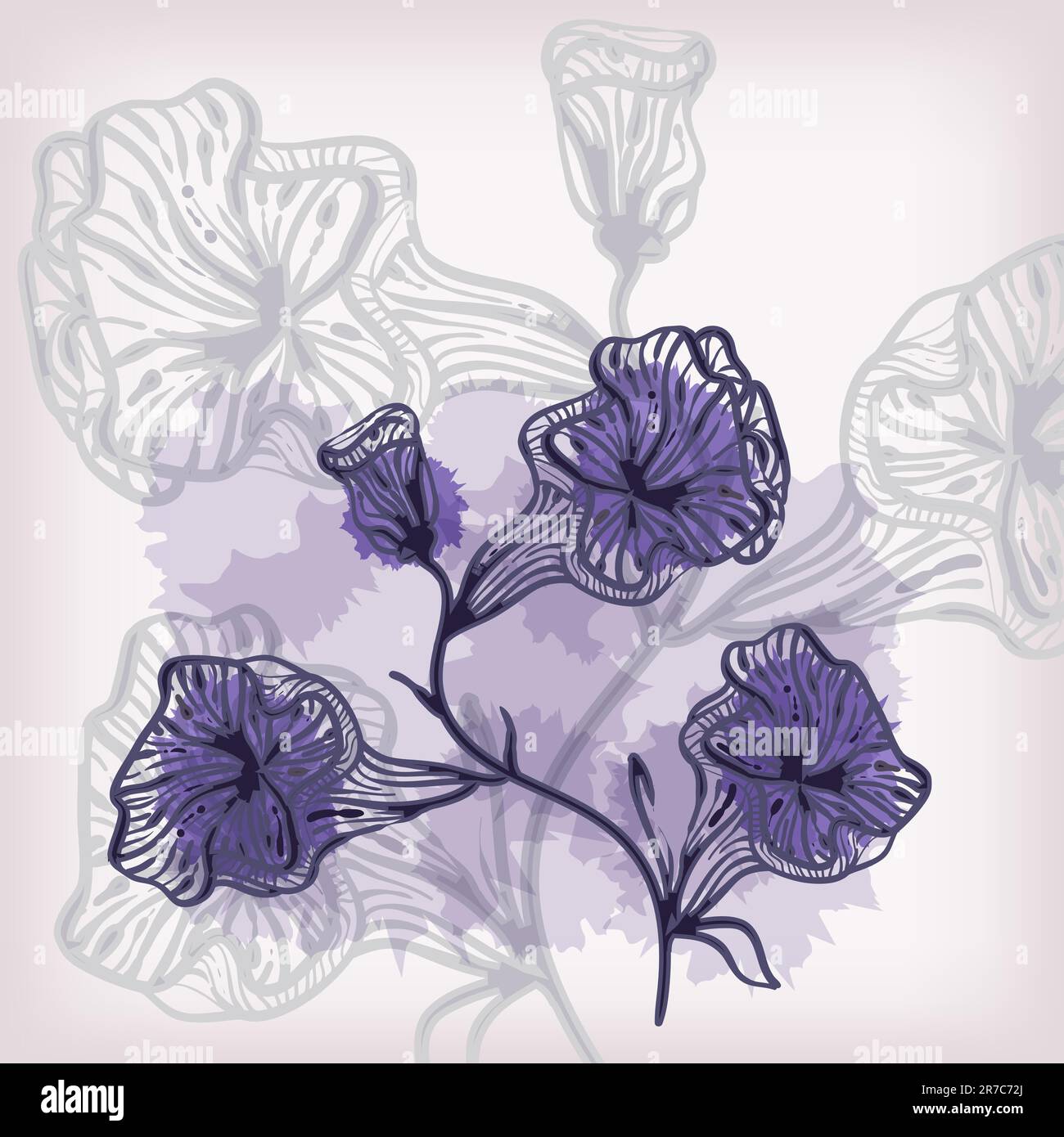 vector background with abstract flowers, gradient mesh, eps 10 Stock ...