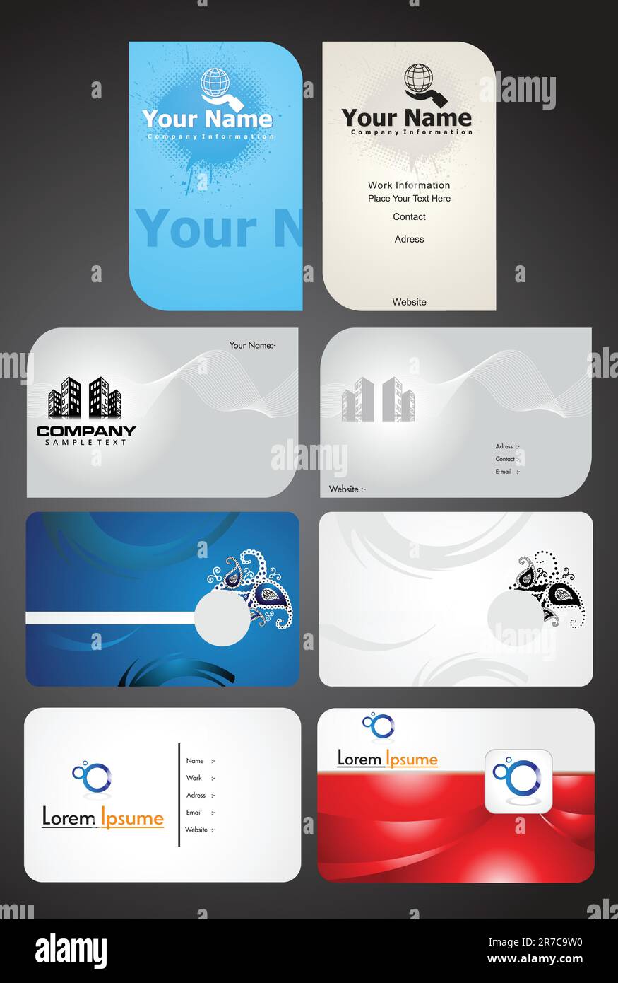 abstract multiple business cards vector illustration Stock Vector Image