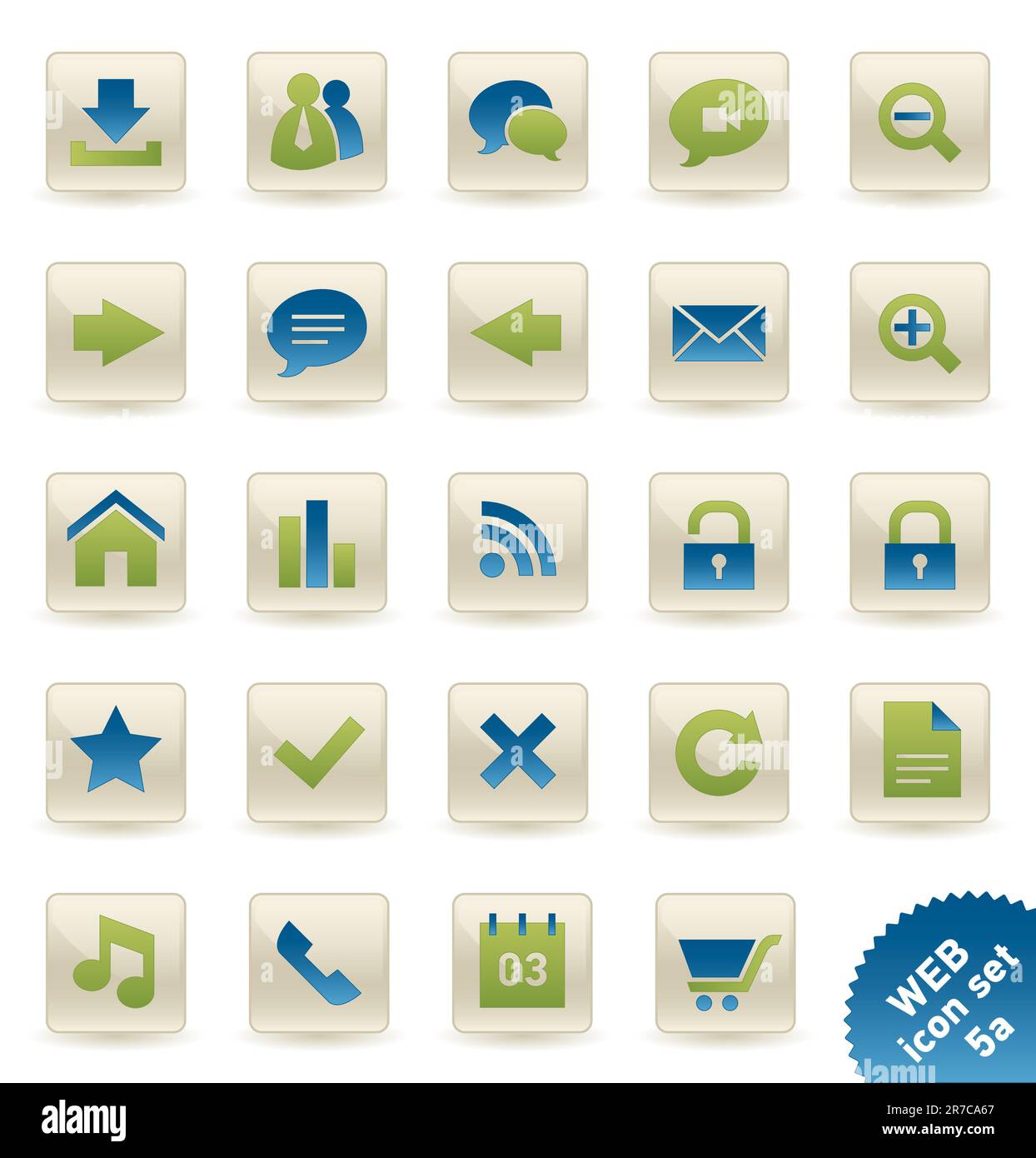 Vector stylish modern set of web and communication icons/buttons Stock ...