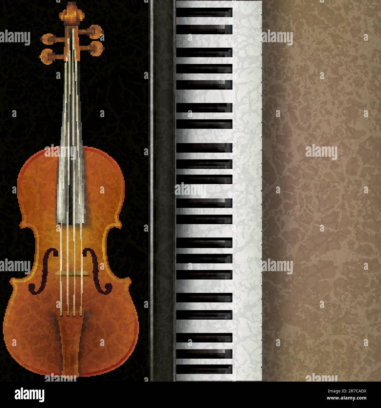 abstract music grunge background with violin and piano Stock Vector ...