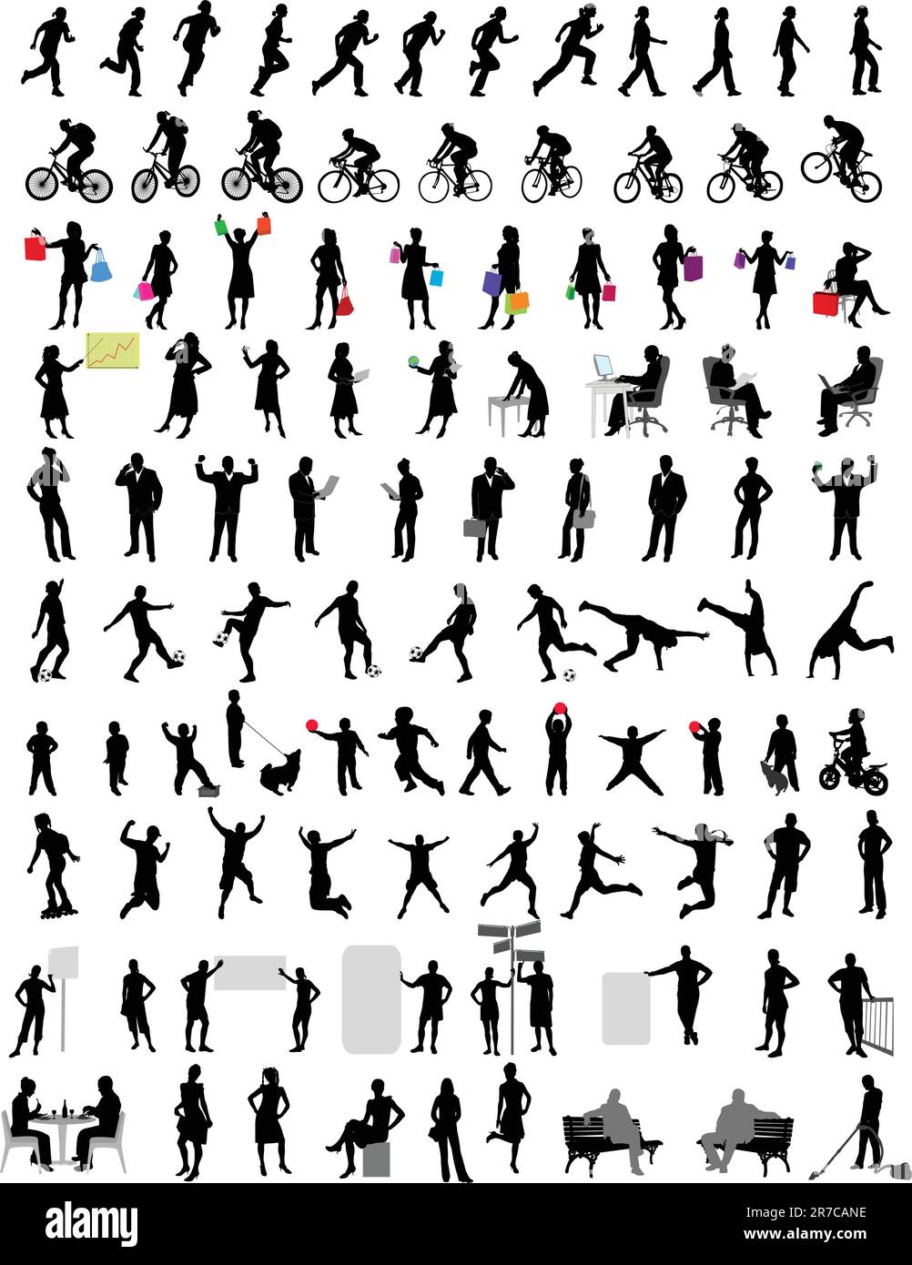 100 different people silhouettes Stock Vector Image & Art - Alamy