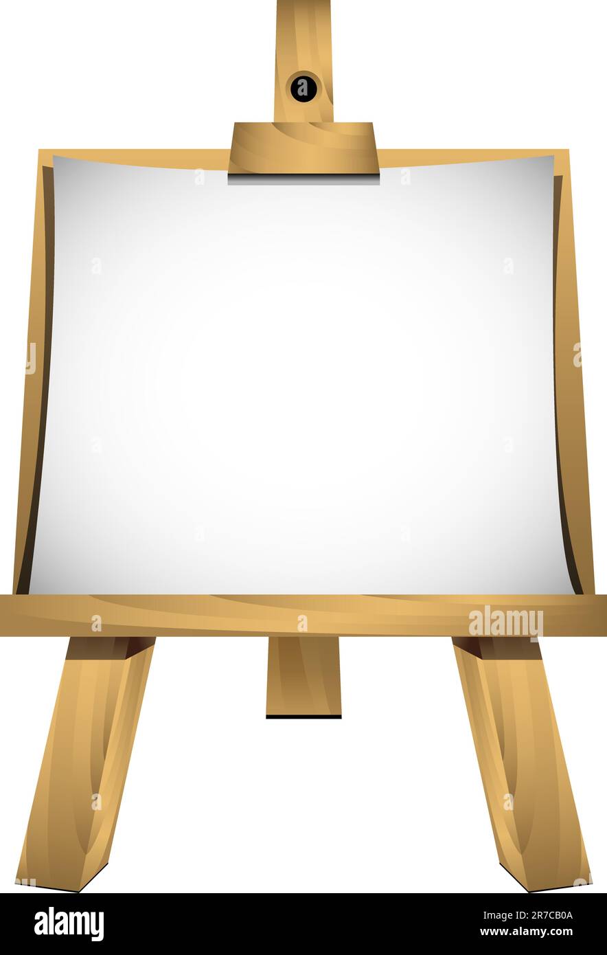 Easel with a blank sheet of white paper for your image or text. Isolated. EPS 8, AI, JPEG Stock Vector