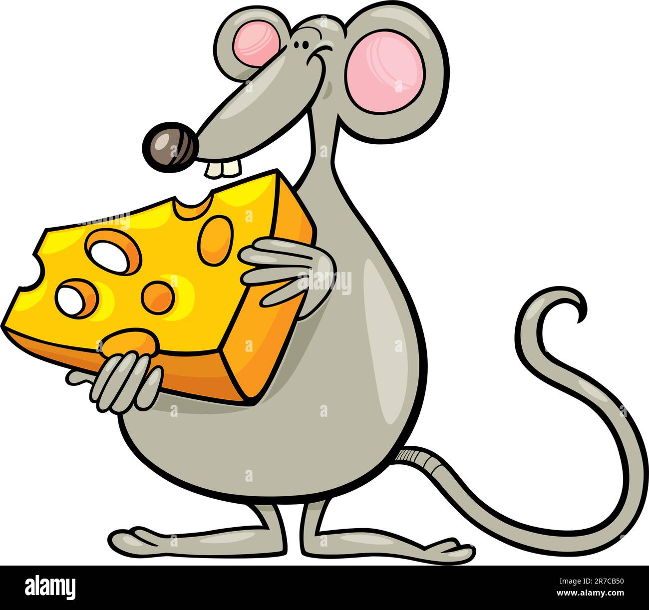 Mouses with cheese house in garden cartoon Vector Image