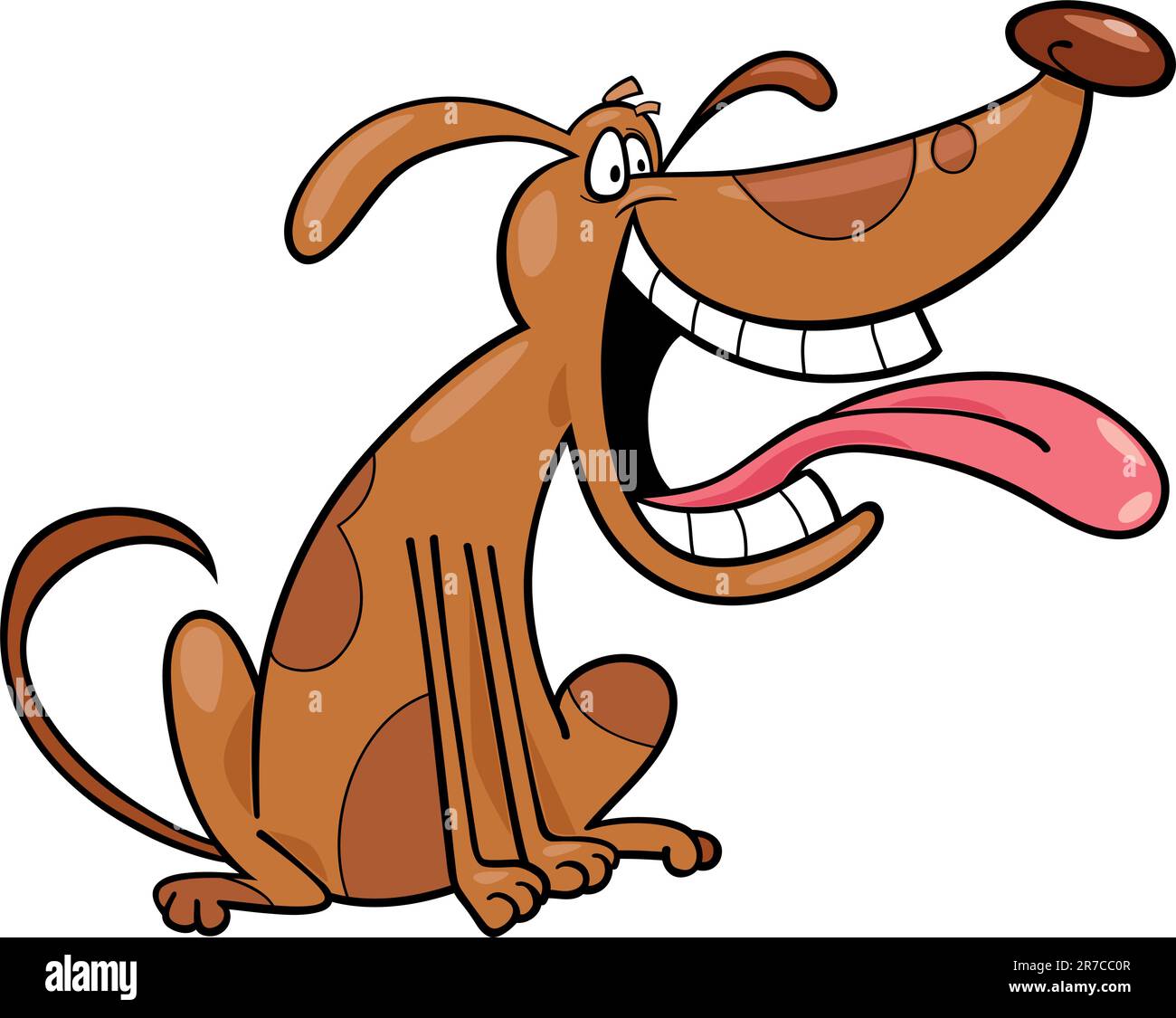 Cartoon illustration of happy dog Stock Vector