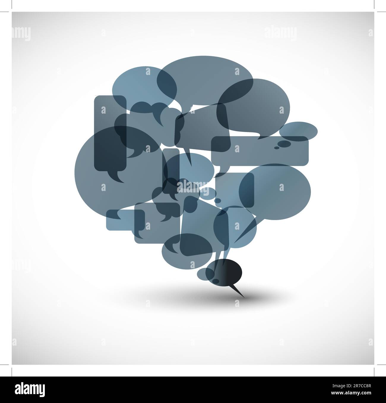 Big gray speech bubble made from small bubbles Stock Vector