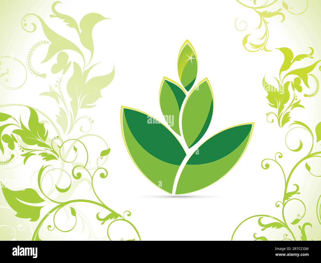 abstract eco green leaf vector illustration Stock Vector Image & Art ...