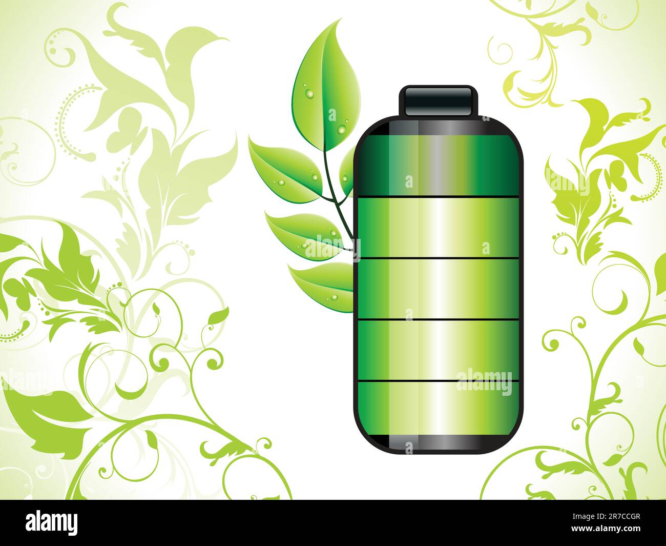 abstract eco green battery icon vector illustration Stock Vector Image