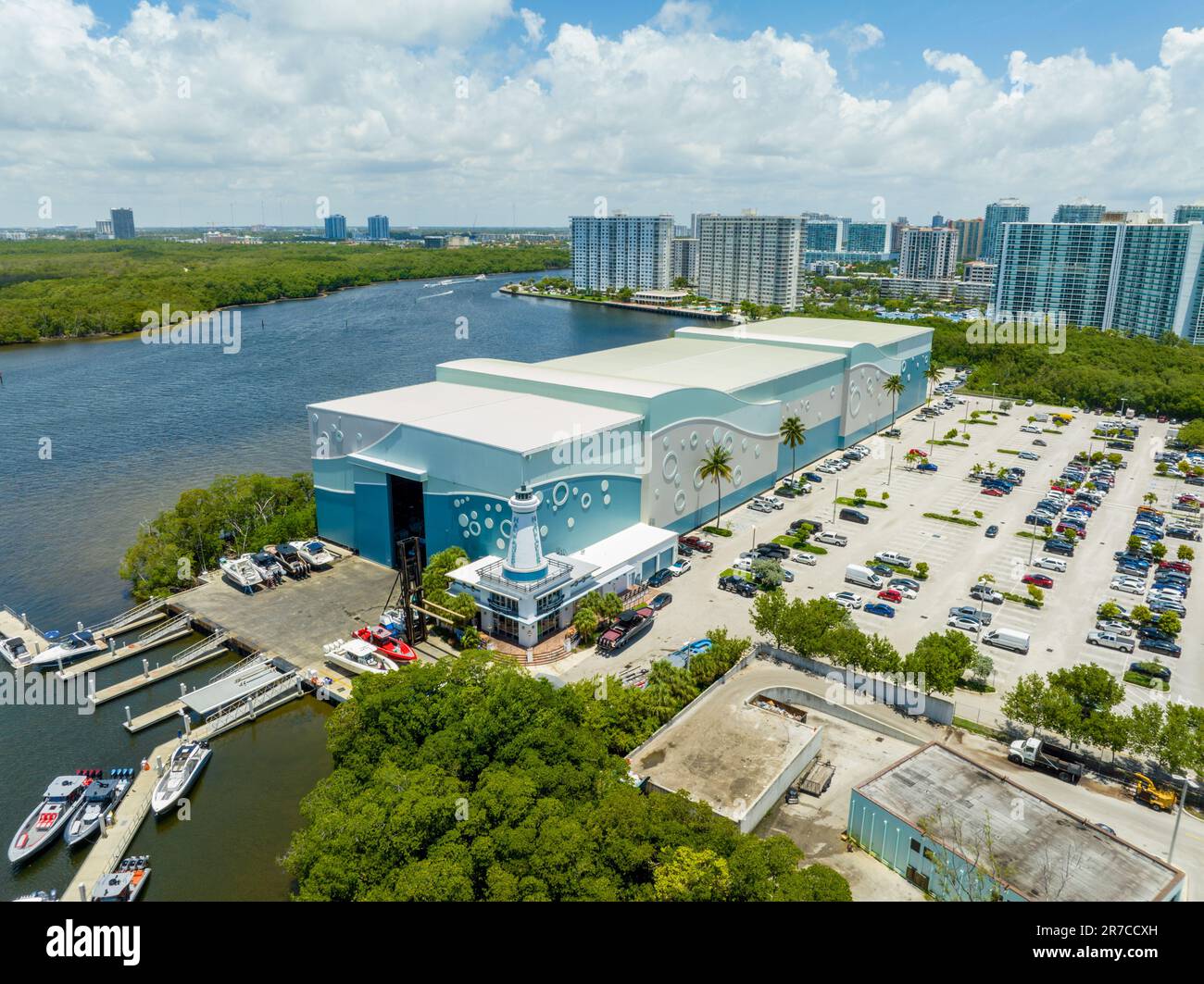 Miami, FL, USA June 14, 2023 Haulover Beach Marina boat storage