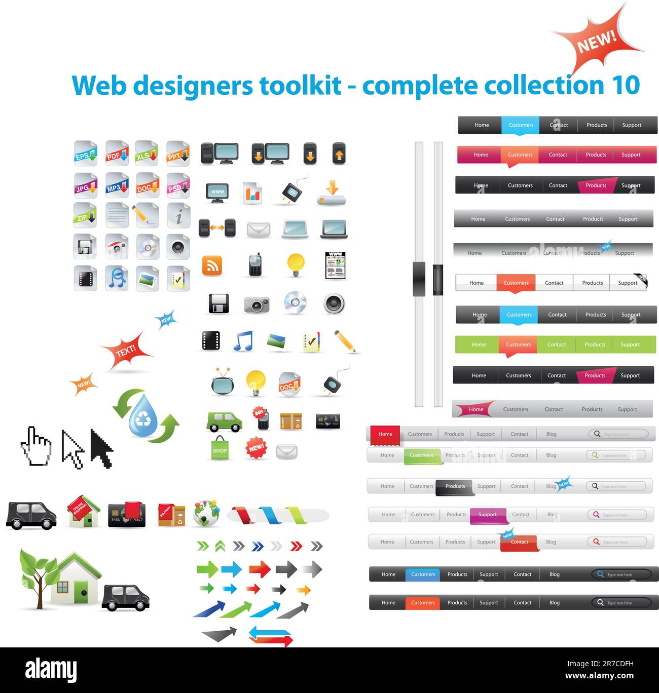 Large collection of web graphics Stock Vector Image & Art - Alamy