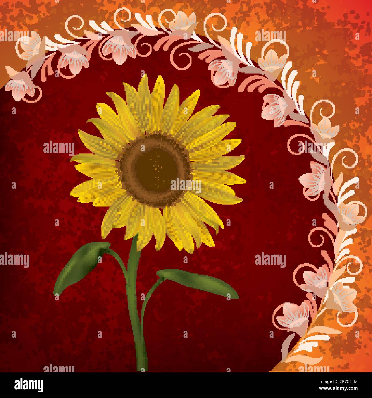 Red sunflower plant Stock Vector Images - Alamy