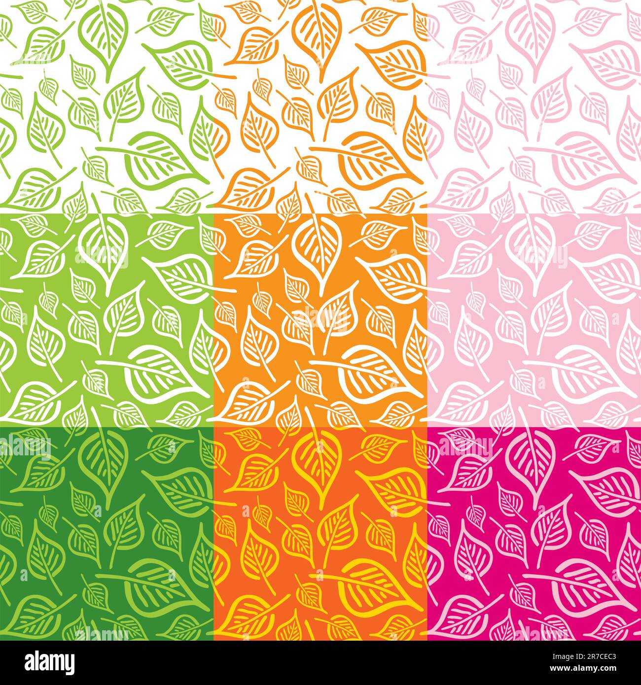 Seamless pattern from leaves of different colors Stock Vector