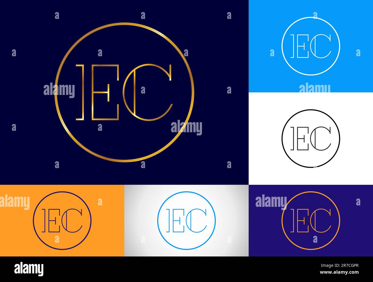 Initial Letter E C Logo Design Vector Template. Graphic Alphabet Symbol ...
