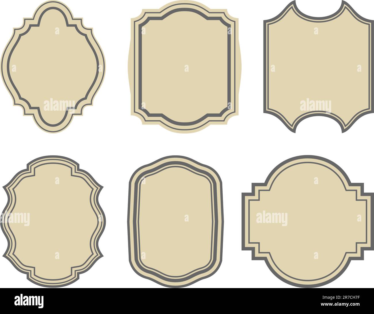 Frame Design Sticker Illustration set of stickers, vintage frames - vector Stock Vector ...