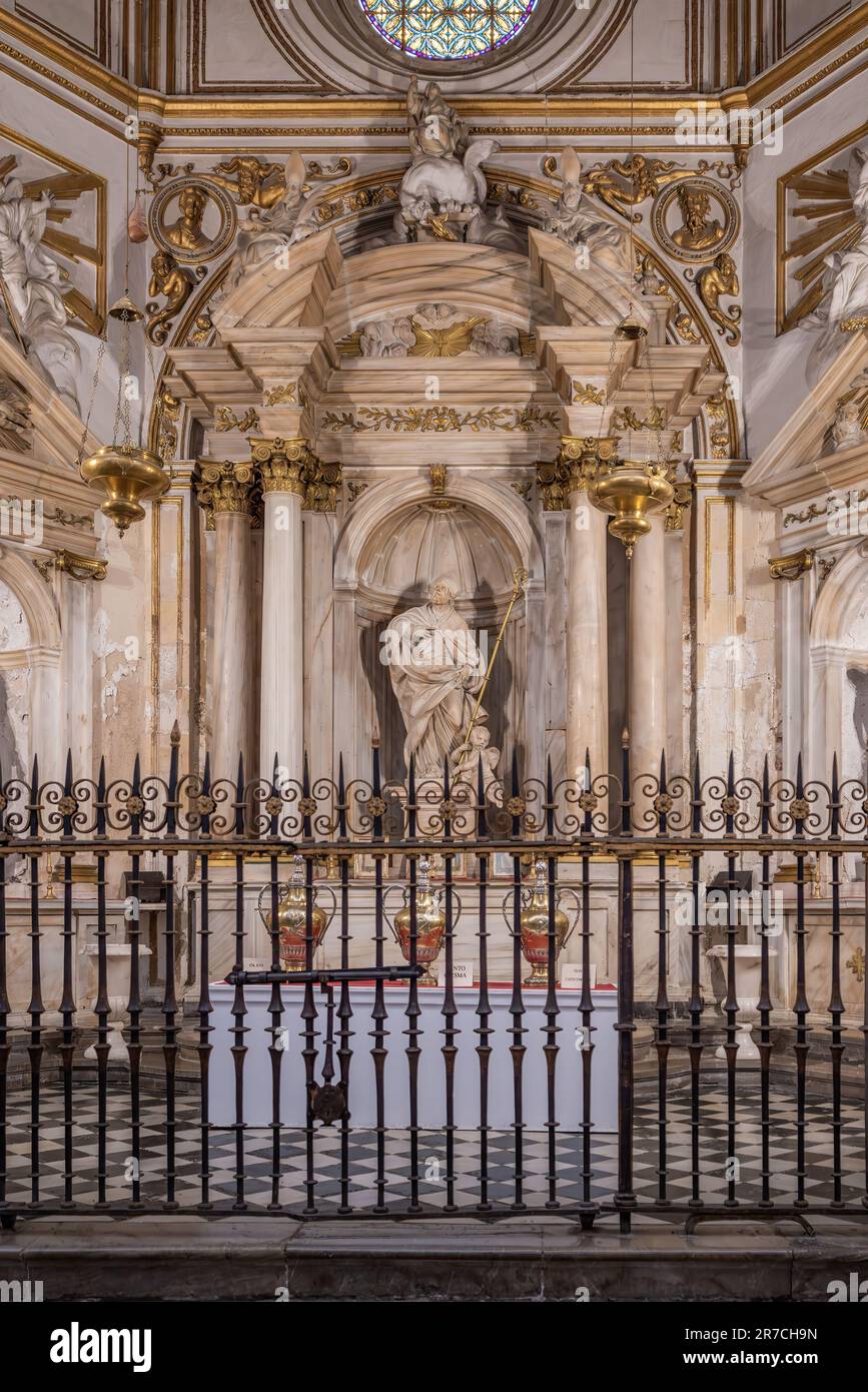 Saint Cecil Chapel (Capilla San Cecilio) at Granada Cathedral Interior - Granada, Andalusia, Spain Stock Photo
