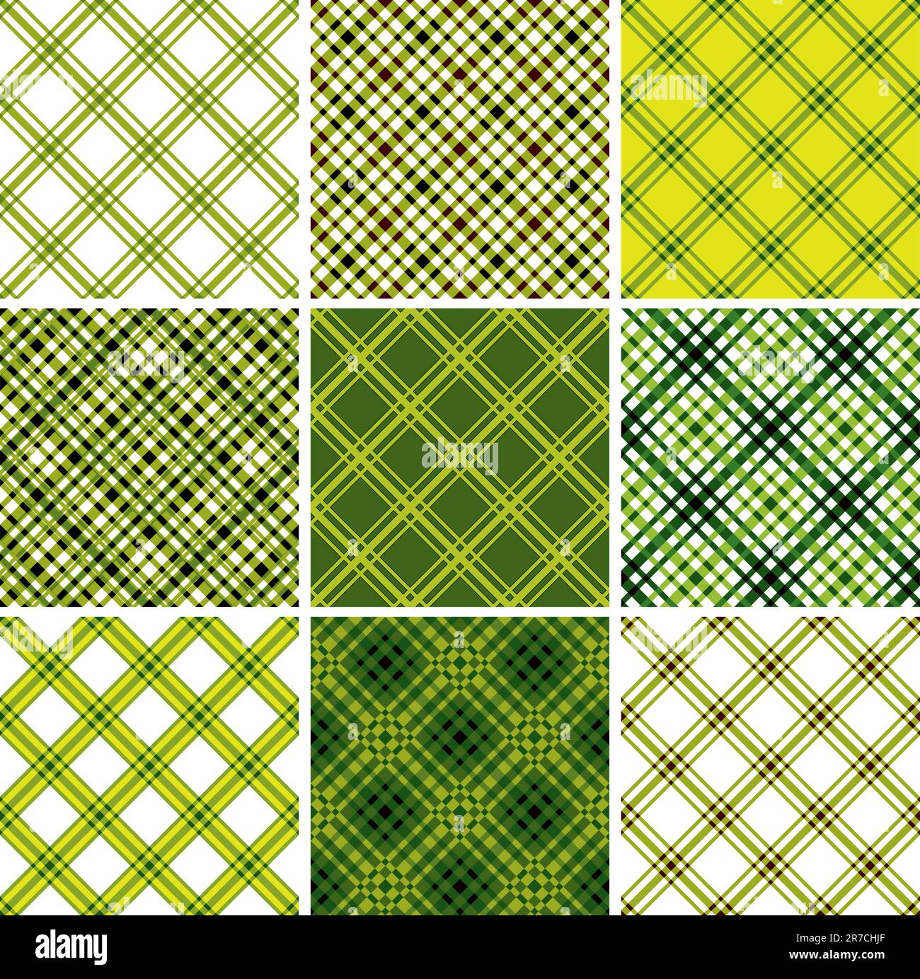 Set of crossed lines textile seamless patterns. Vector backgrounds ...